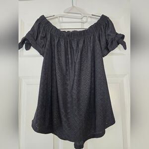 MOA MOA black shirt with knot sleeves. Size small.